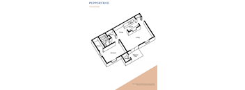 A diagram of a Peppertree apartment layout.